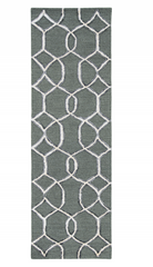 8' Charcoal Grey Hand Tufted Ogee Indoor Runner Rug