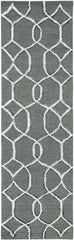 8' Charcoal Grey Hand Tufted Ogee Indoor Runner Rug