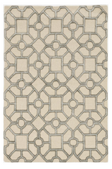 12'x15' Beige Hand Tufted Geometric Indoor Area Rug