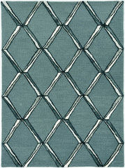 8' Charcoal Silver Hand Tufted Geometric Diamond Pattern Indoor Runner Rug