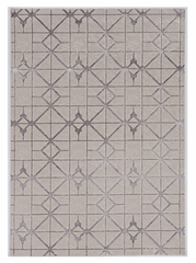 5'x8' Ivory Silver Machine Woven Geometric Indoor Area Rug