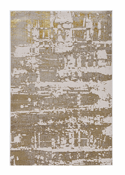 10'x13' Ivory Gold Machine Woven Abstract Indoor Area Rug