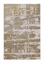 10'x13' Ivory Gold Machine Woven Abstract Indoor Area Rug