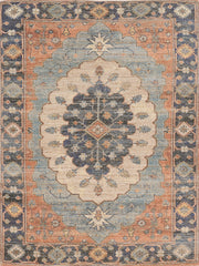 3'x5' Blue Hand Woven Oval Medallion Indoor Area Rug