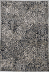 9'x13' Grey Machine Woven Traditional Quatrefoil Indoor Area Rug