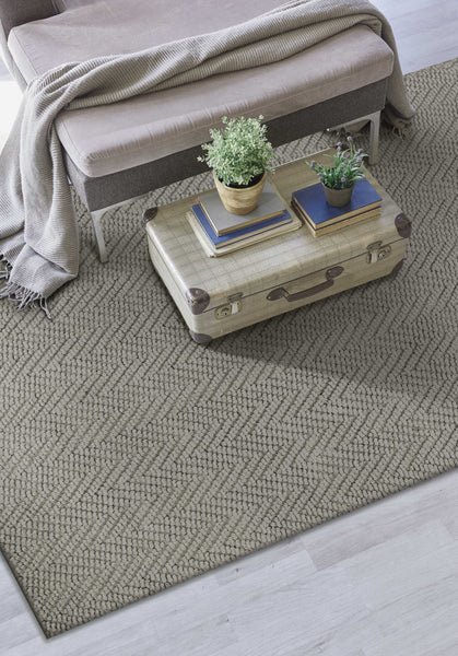 5'x8' Grey Herringbone Hand Woven Jute Indoor Area Rug
