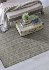 5'x8' Grey Herringbone Hand Woven Jute Indoor Area Rug
