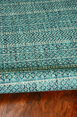 5'x7' Teal Machine Woven UV Treated Tribal Indoor Outdoor Area Rug