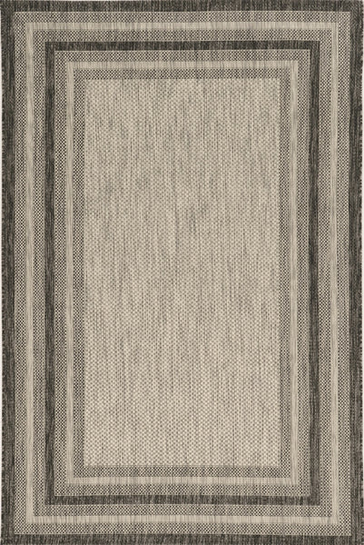 3' x 5' Grey Polypropylene Area Rug