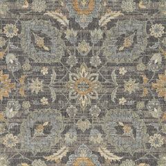 9'x13' Taupe Machine Woven Vintage Floral Traditional Indoor Area Rug
