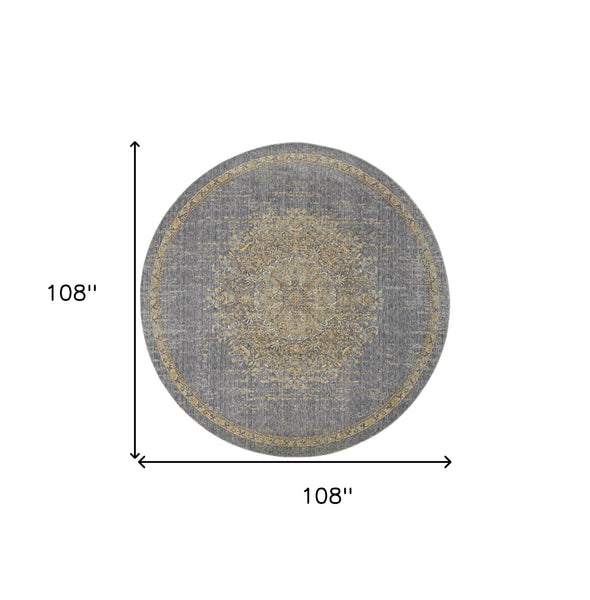 108 X 108 Slate Grey Wool Rug