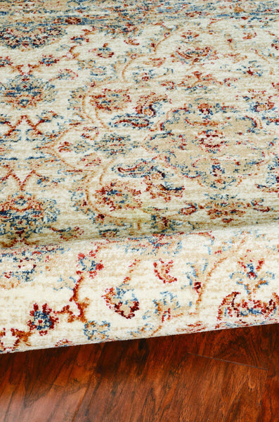 5' x 8' Ivory Traditional Medallion Indoor Area Rug