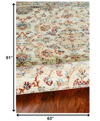 5' x 8' Ivory Traditional Medallion Indoor Area Rug