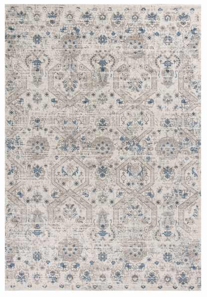 5'x8' Ivory Machine Woven Geometric Indoor Area Rug
