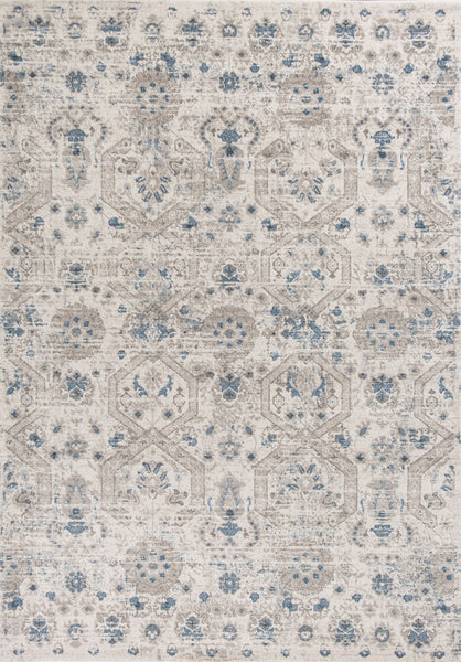 5'x8' Ivory Machine Woven Geometric Indoor Area Rug