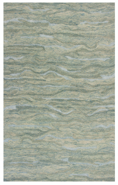 5'x7' Seafoam Blue Hand Tufted Abstract Indoor Area Rug