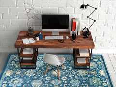 9' x 13' Teal Floral Indoor Area Rug