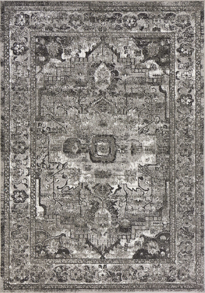 2' x 7' Grey Polypropylene Area Rug
