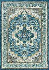 5'x8' Teal Machine Woven Polypropylene Area Rug