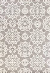 8' x 11' Grey or Ivory Floral Pattern Indoor Area Rug
