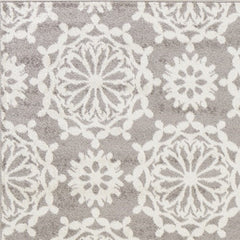 8' x 11' Grey or Ivory Floral Pattern Indoor Area Rug