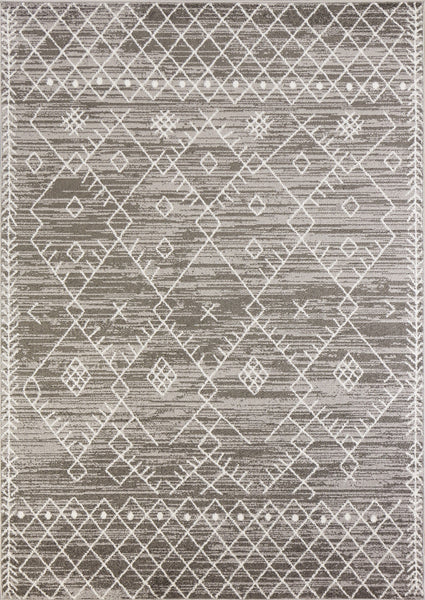 9'x13' Grey Machine Woven Scandinavian Indoor Area Rug