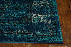 2' x 7' Teal Polypropylene Area Rug