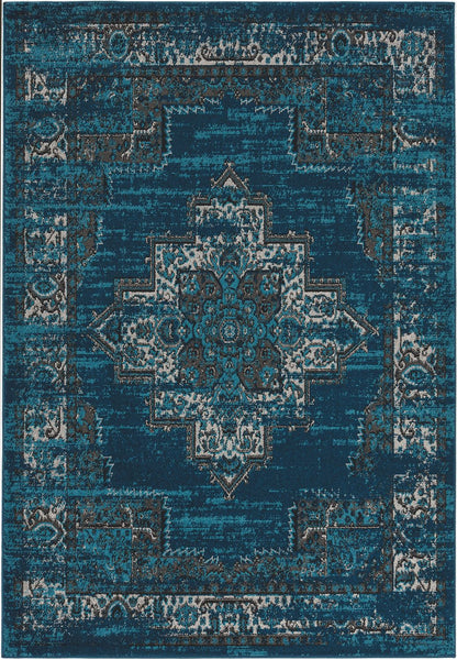 2' x 7' Teal Polypropylene Area Rug