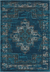 2' x 7' Teal Polypropylene Area Rug