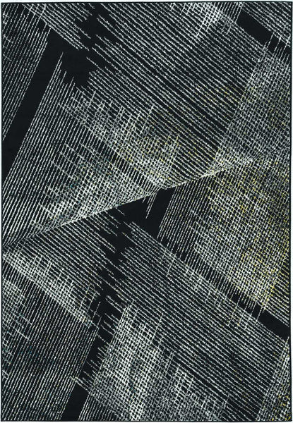 5'x8' Grey Machine Woven Abstract Lines Indoor Area Rug