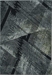 5'x8' Grey Machine Woven Abstract Lines Indoor Area Rug