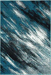 8'x11' Grey Blue Machine Woven Brushstroke Industrial Style Indoor Area Rug