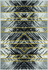 5'x8' Grey Machine Woven Geometrical Indoor Area Rug