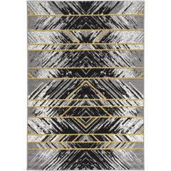 8' x 11' Grey Geometric Lines Area Rug