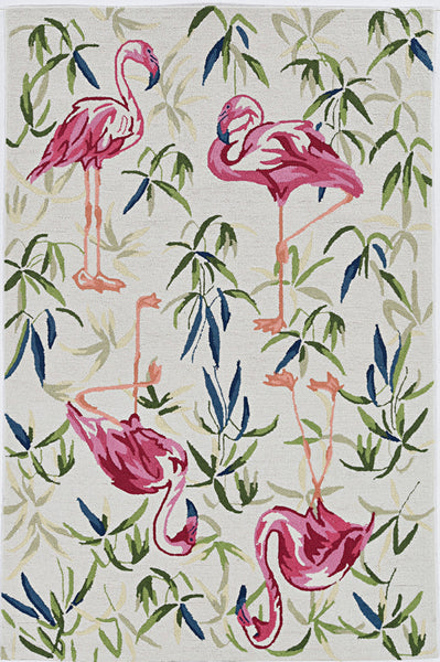 5' x 7' Ivory or Pink Flamingo Indoor Area Rug