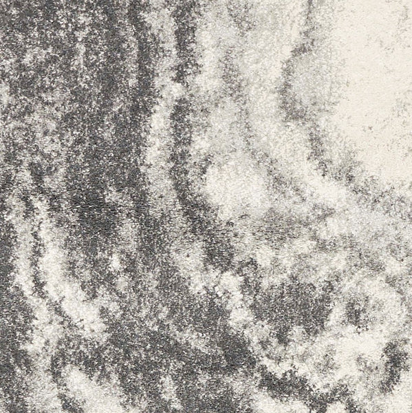 7' x 9' Ivory or Grey Abstract Marble Design Indoor Area Rug