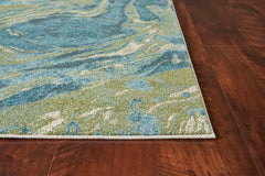 99" X 122" Teal Polypropylene Rug