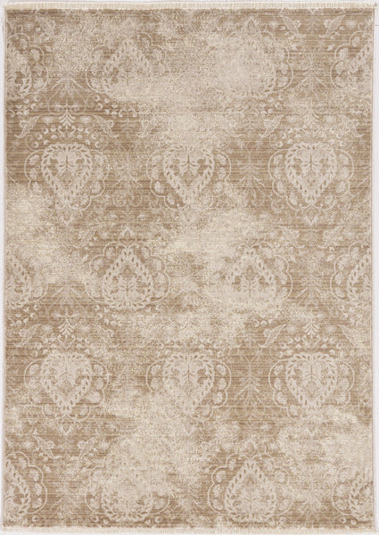 8'x10' Sand Ivory Machine Woven Distressed Traditional Indoor Area Rug