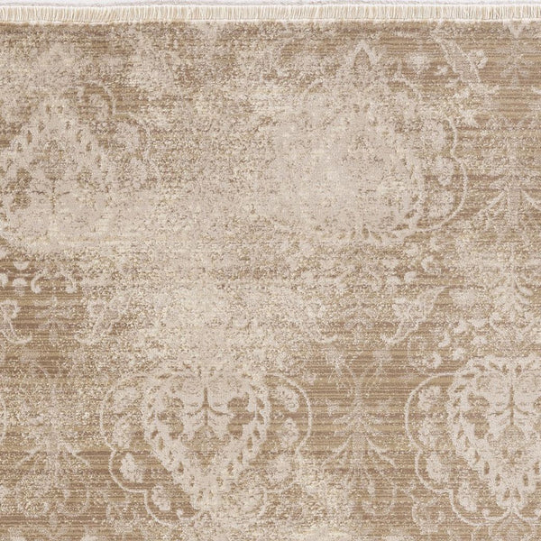 8'x10' Sand Ivory Machine Woven Distressed Traditional Indoor Area Rug