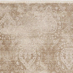 8'x10' Sand Ivory Machine Woven Distressed Traditional Indoor Area Rug