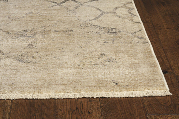 8'x10' Ivory Machine Woven Ogee Indoor Area Rug