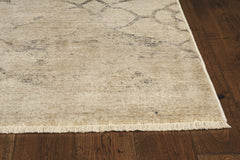 8'x10' Ivory Machine Woven Ogee Indoor Area Rug