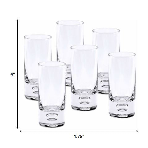 Mouth Blown Crystal 6 Pc Shot or Vodka Glass Set  3 oz