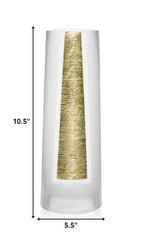 10.5 Mouth Blown Hand Decorated Standard Gold Vase