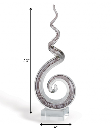 MultiColor Glass Corkscrew Centerpiece Tall