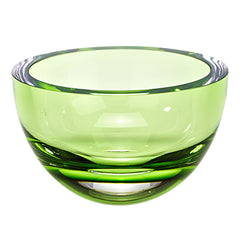 6 Mouth Blown Crystal European Made Lead Free Spring Green Bowl