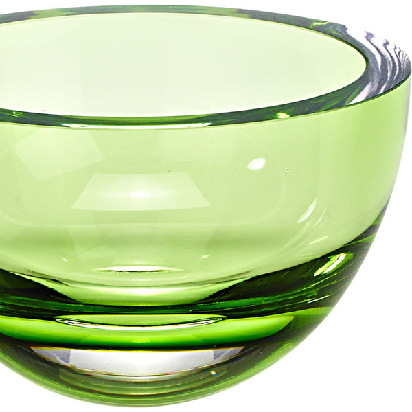 6 Mouth Blown Crystal European Made Lead Free Spring Green Bowl
