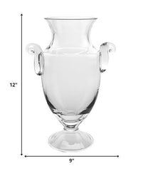 12 Mouth Blown Crystal European Made Trophy Vase