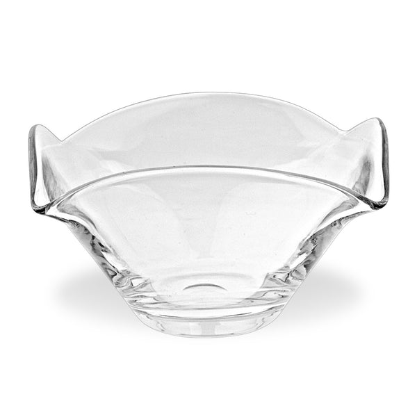 9 Mouth Blown Crystal European Made Square Wavy Fruit Bowl