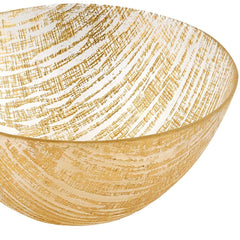 11 Hand Crafted Glass Gold Accent Salad or Serving Bowl